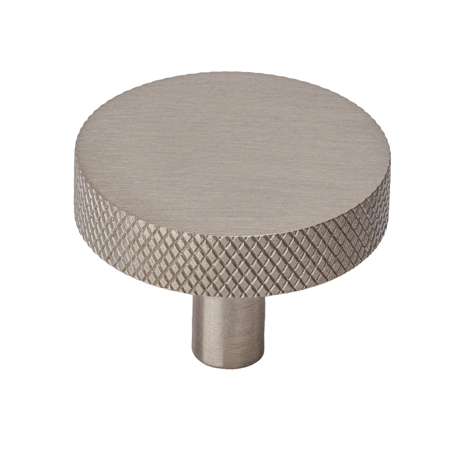 satin nickel knurled cupboard knob