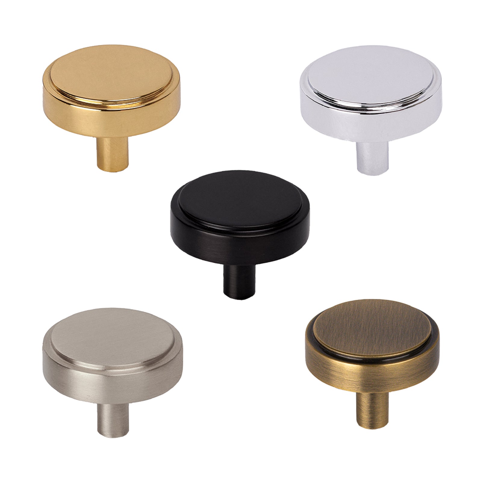 stepped disc cabinet knobs