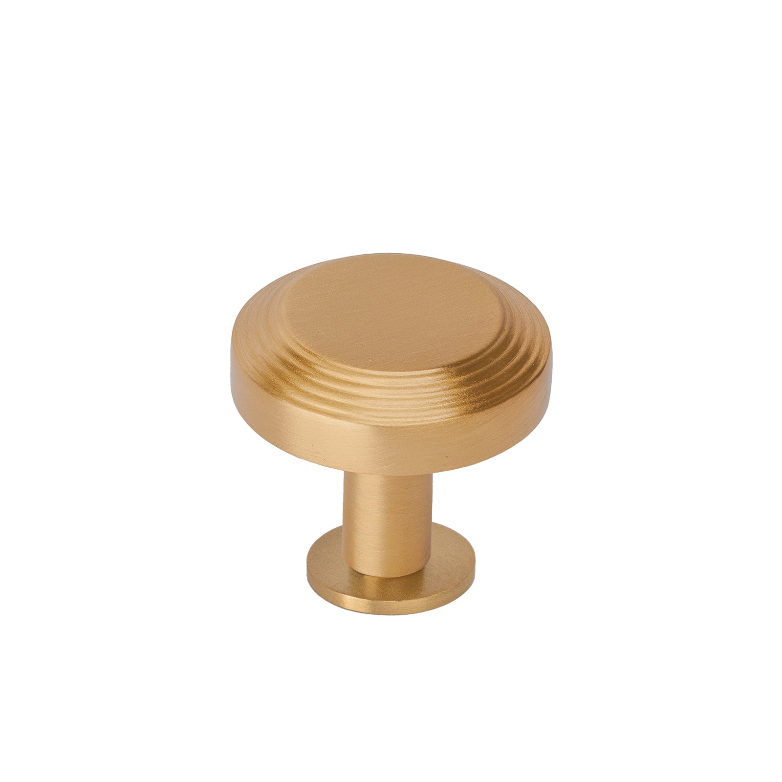 satin brass ridge cabinet knobs on rose SHOW