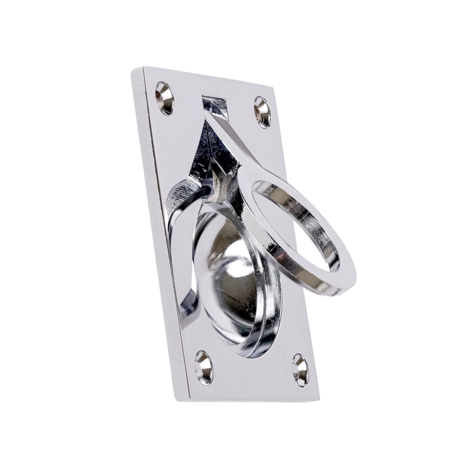 large chrome flush ring cabinet handle