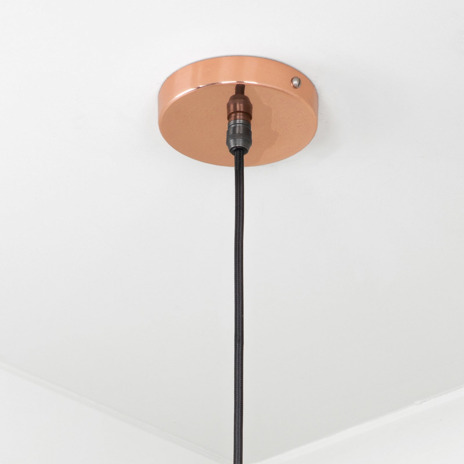 SHOW Close Up Image of Ceiling rose for Frankley Ceiling Light in Copper