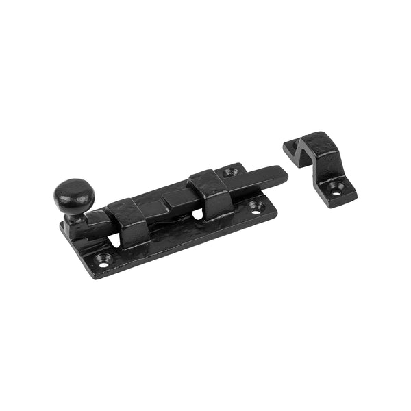Cast Iron Black Tudor Door or Gate Bolt Straight 3 Inch