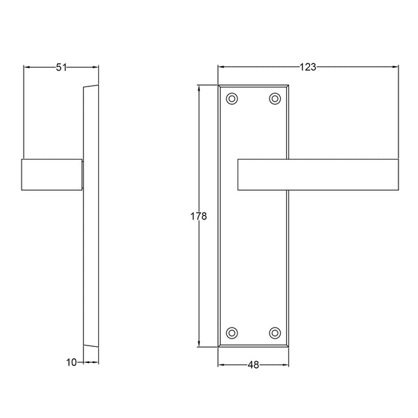 Cheswell door handle dimension drawing SHOW