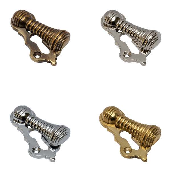 Victorian Style Brass Beehive Escutcheon – Antique Finish, 55x30mm, Internal/External Door