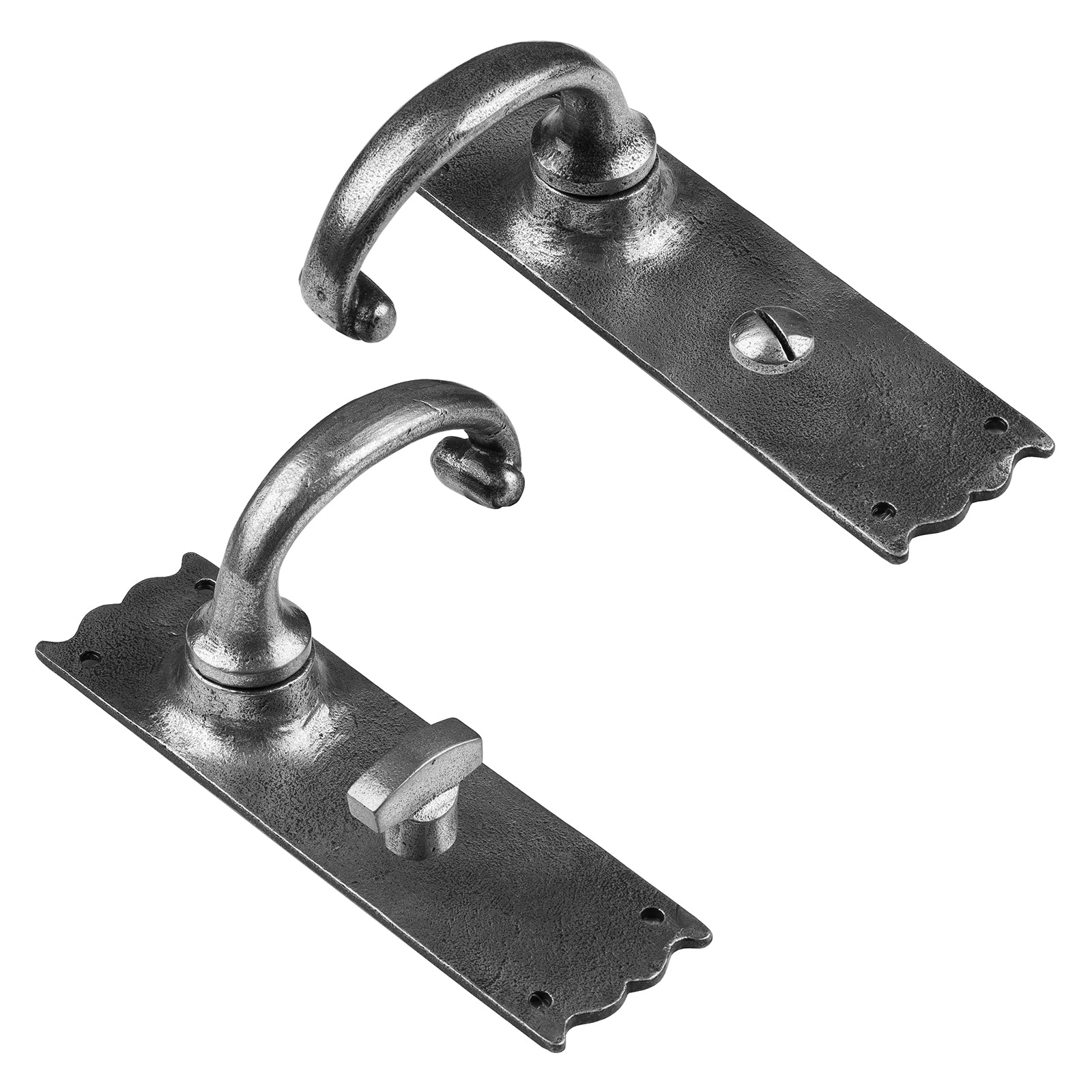 Cottage Bathroom Door Handle in pewter SHOW