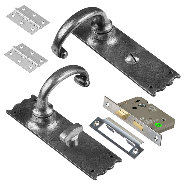 Cottage Pewter Door Handle Bathroom set  SHOW