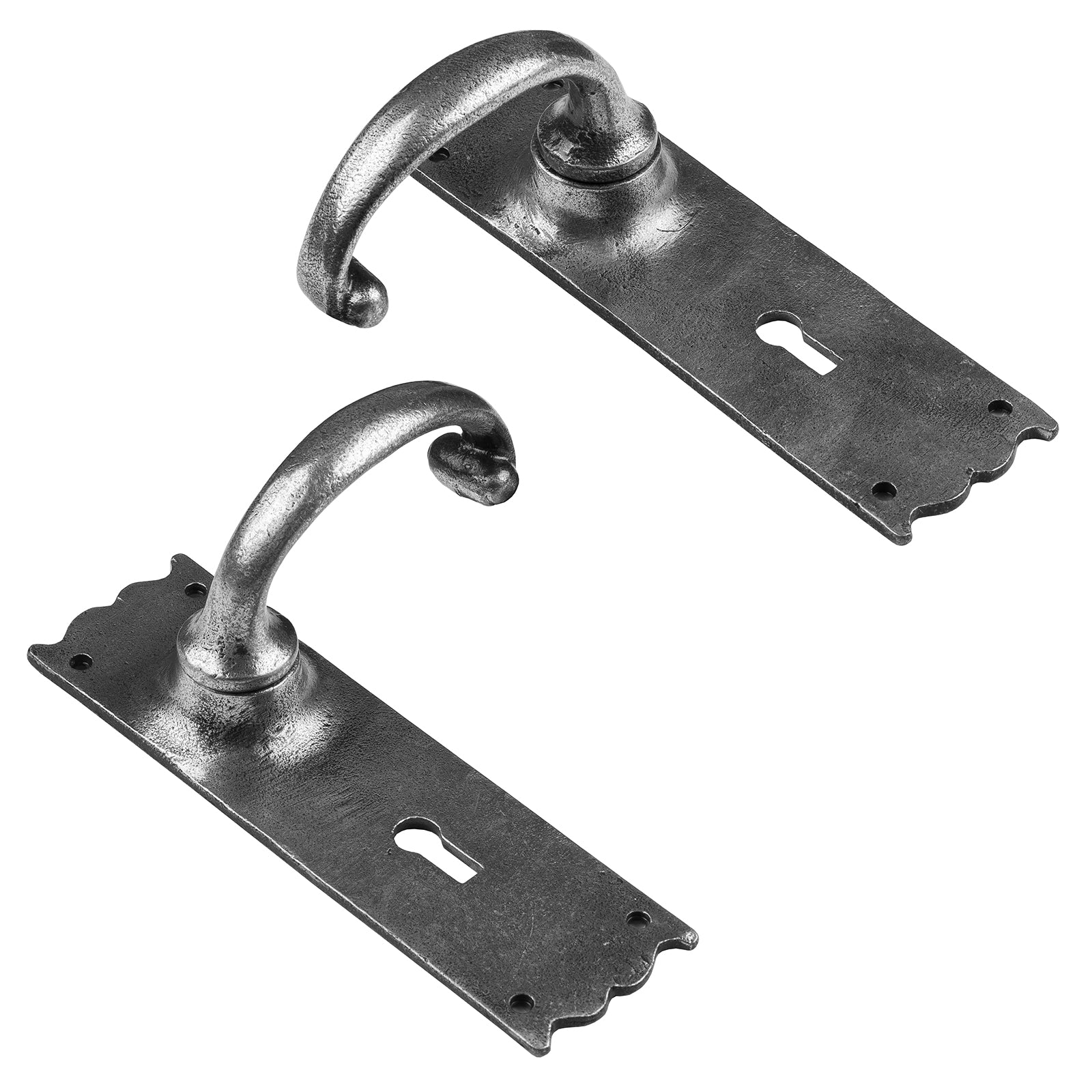 Cottage Lock Door Handle in pewter SHOW