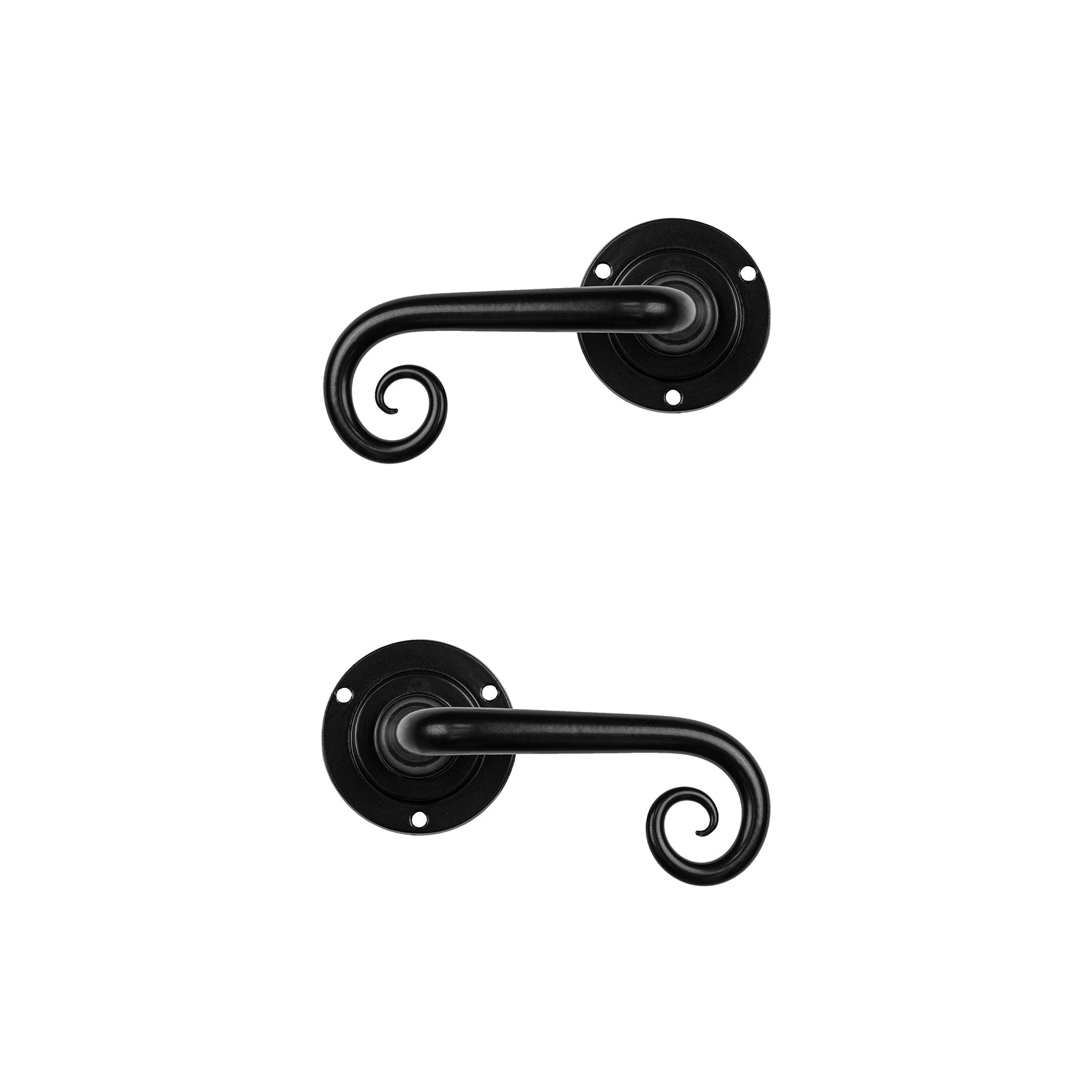 Curl lever on round rose door handle SHOW
