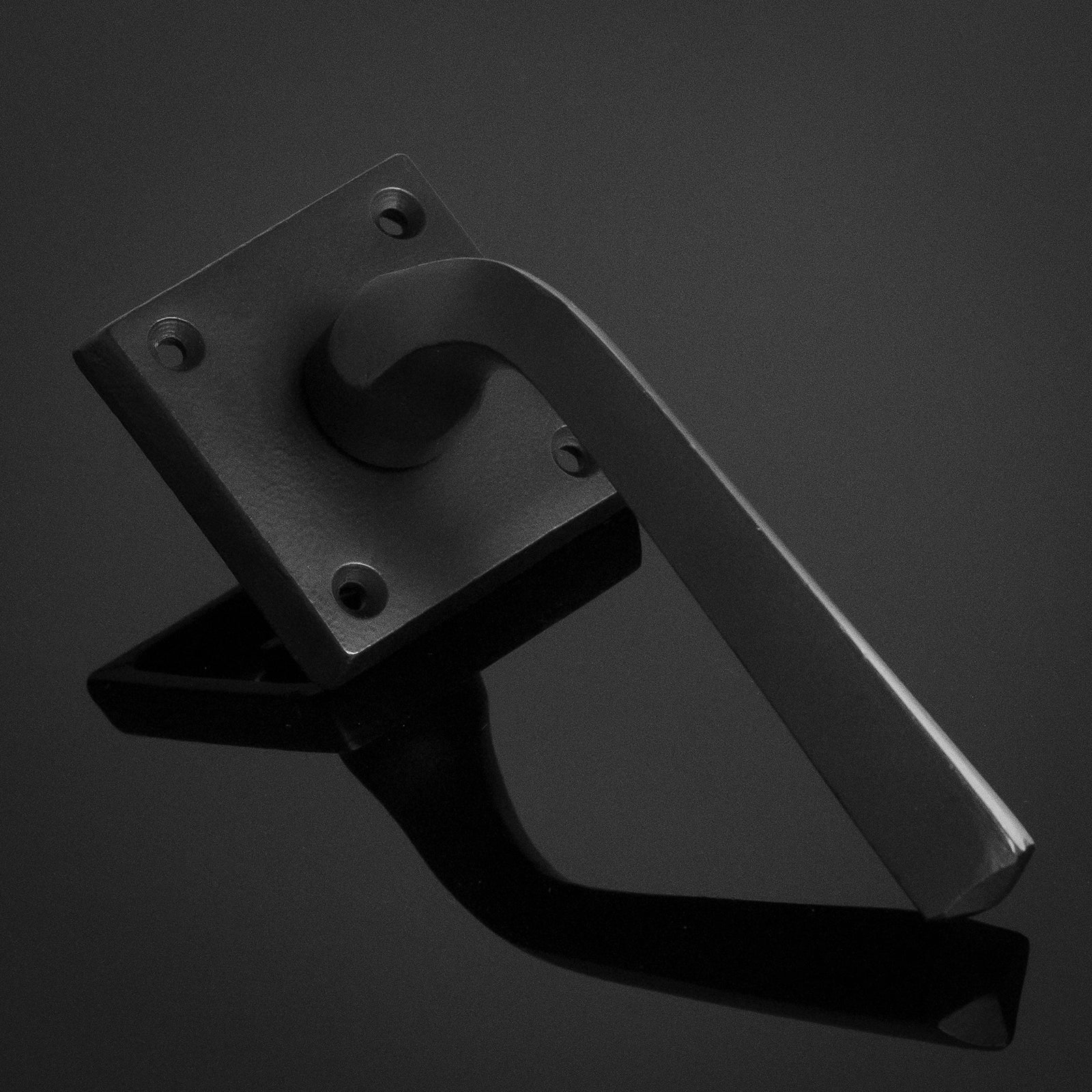 Black lever on rose door handle SHOW