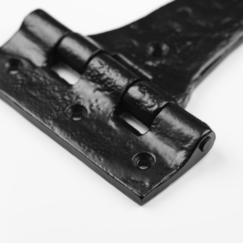 Tudor Gate Hinge | Black Cast Iron T Hinge | Garden Gate Hardware