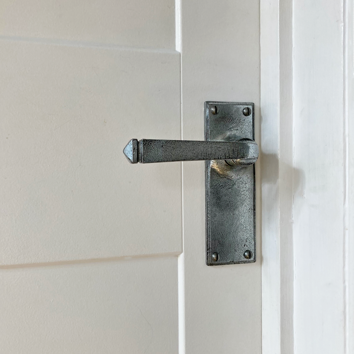 Avon lever pewter handle on a door SHOW