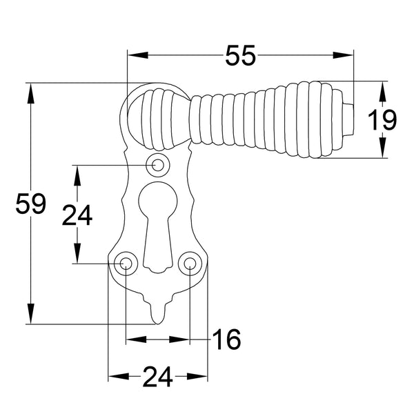 Drawing of Beehive Covered Escutcheon SHOW