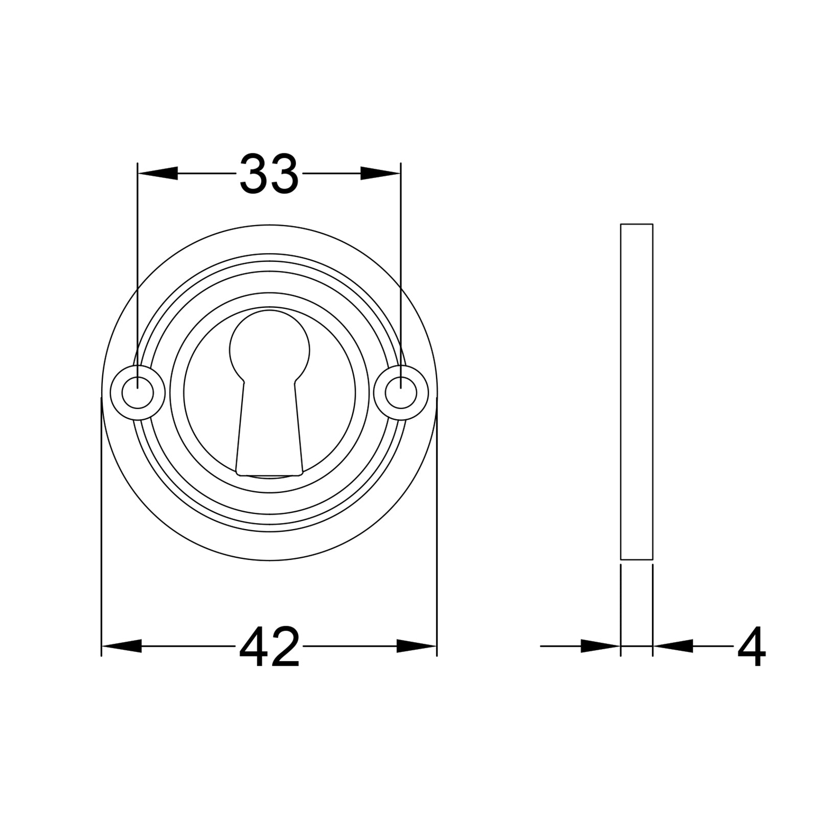 Brass Escutcheon Dimension Drawing SHOW