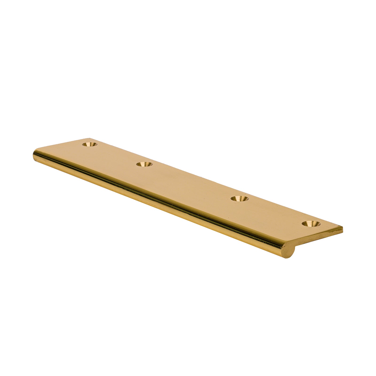 large brass cabinet edge pull, door edge finger pull, kitchen cabinet pull