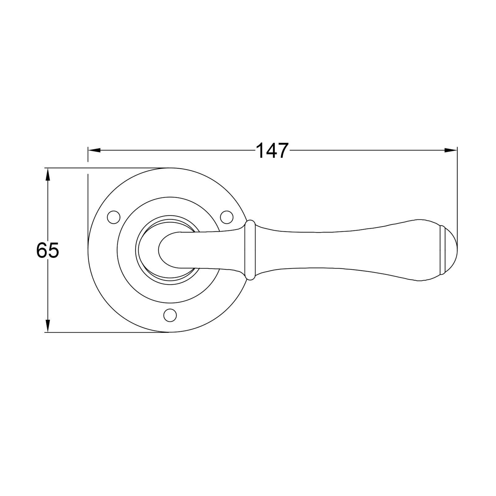 Derwent Pewter Door Handles On Rose JPEG Drawing SHOW