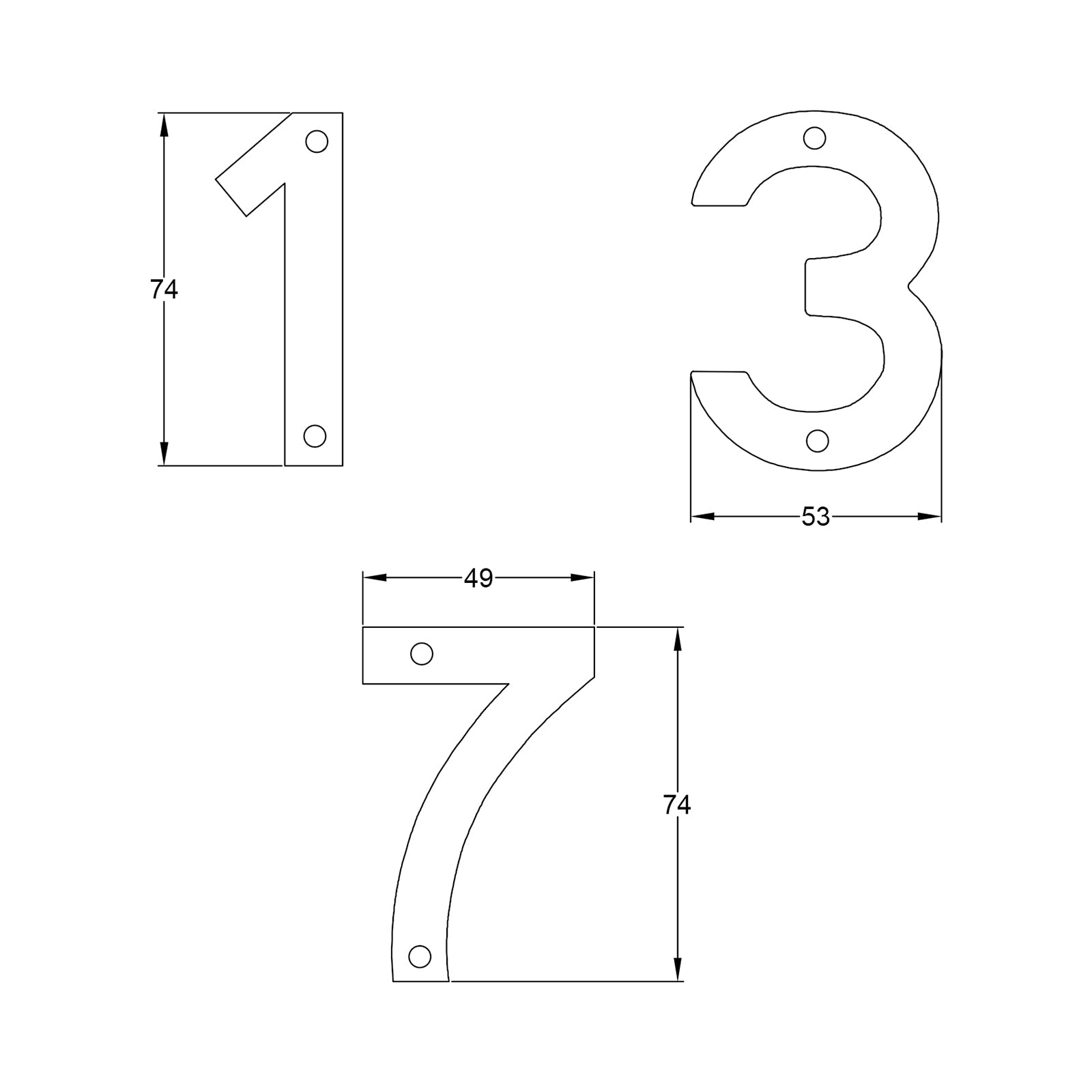 Pewter House Numbers JPEG Drawing SHOW