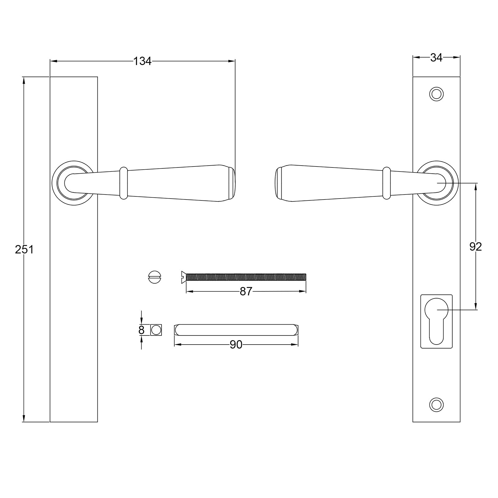 Fenwick Pewter Multipoint Door Handles Lockplate SHOW