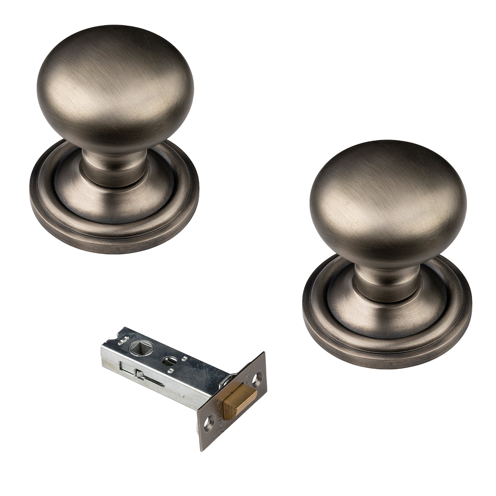 mushroom gun metal door knob SHOW