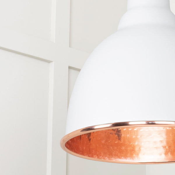 SHOW SHOW Close Up image of Brindley Ceiling Light in Flock In Hammered Nickel