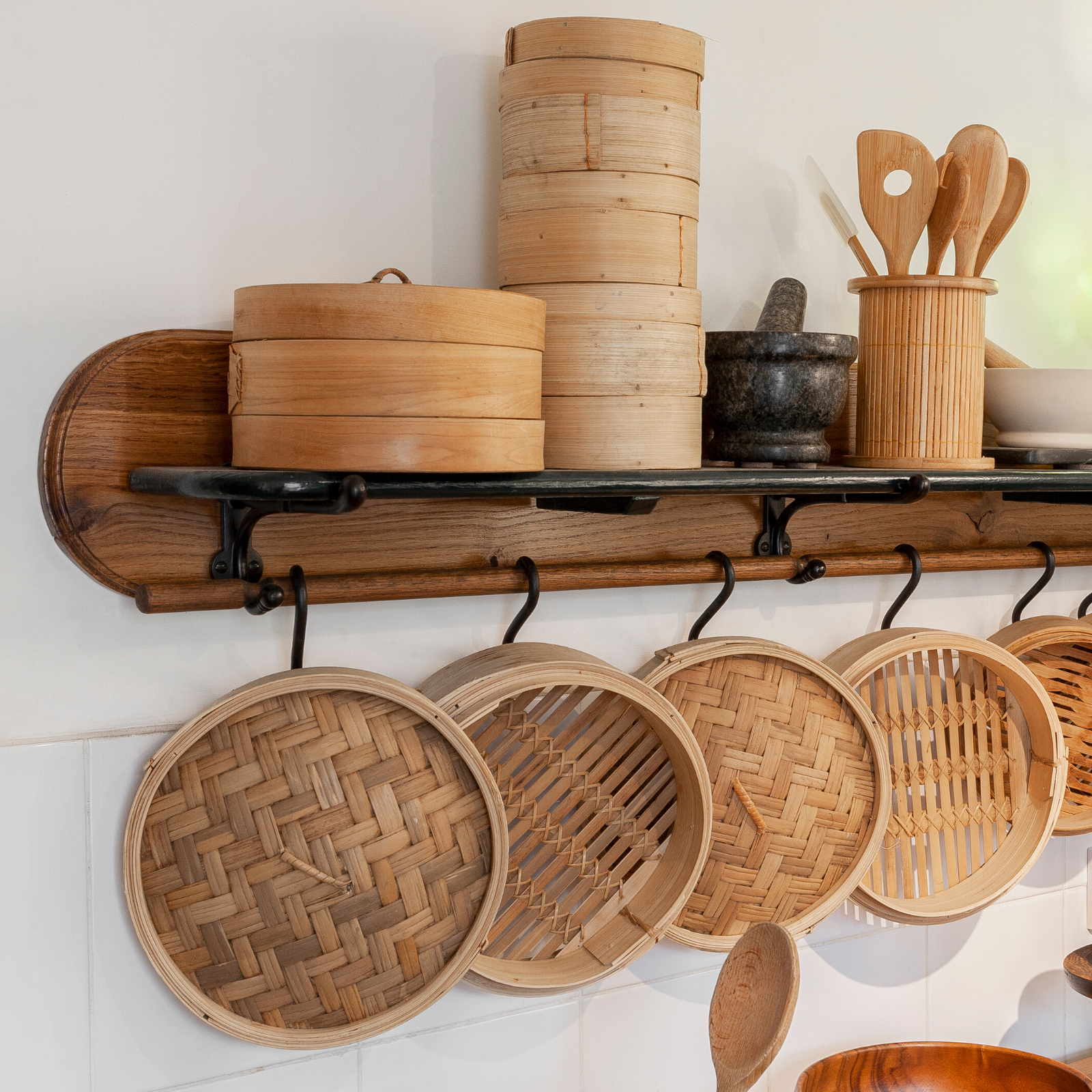 kitchen shelf with black hook shelf brackets SHOW