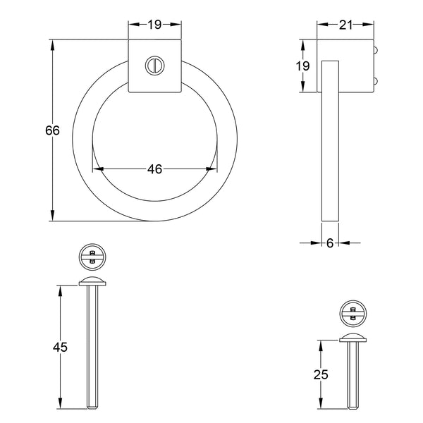 Ring Cabinet Pull dimension drawing SHOW