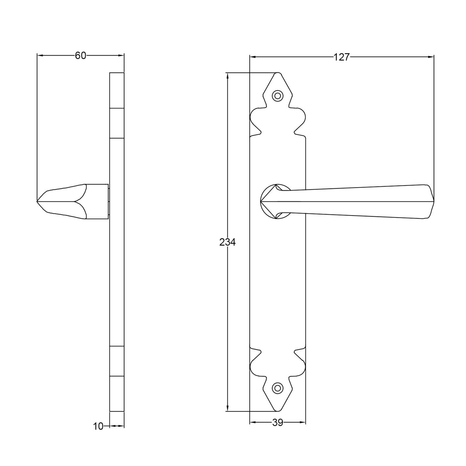 Ironbridge door handle dimension drawing SHOW
