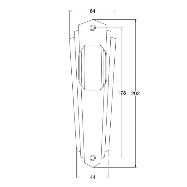 Charlston Door Knobs on Backplate Dimension Drawing SHOW