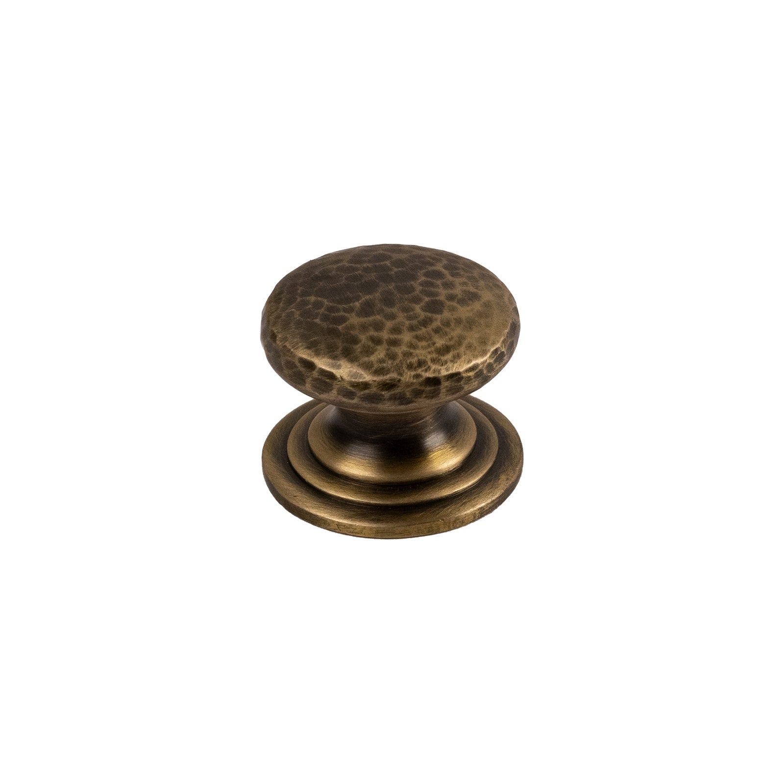 Antique Brass Hammered Design Victorian Knobs 31mm