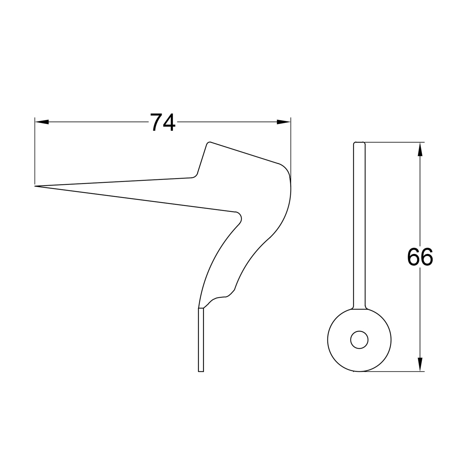 Standard latch Keeper Dimension Drawing SHOW