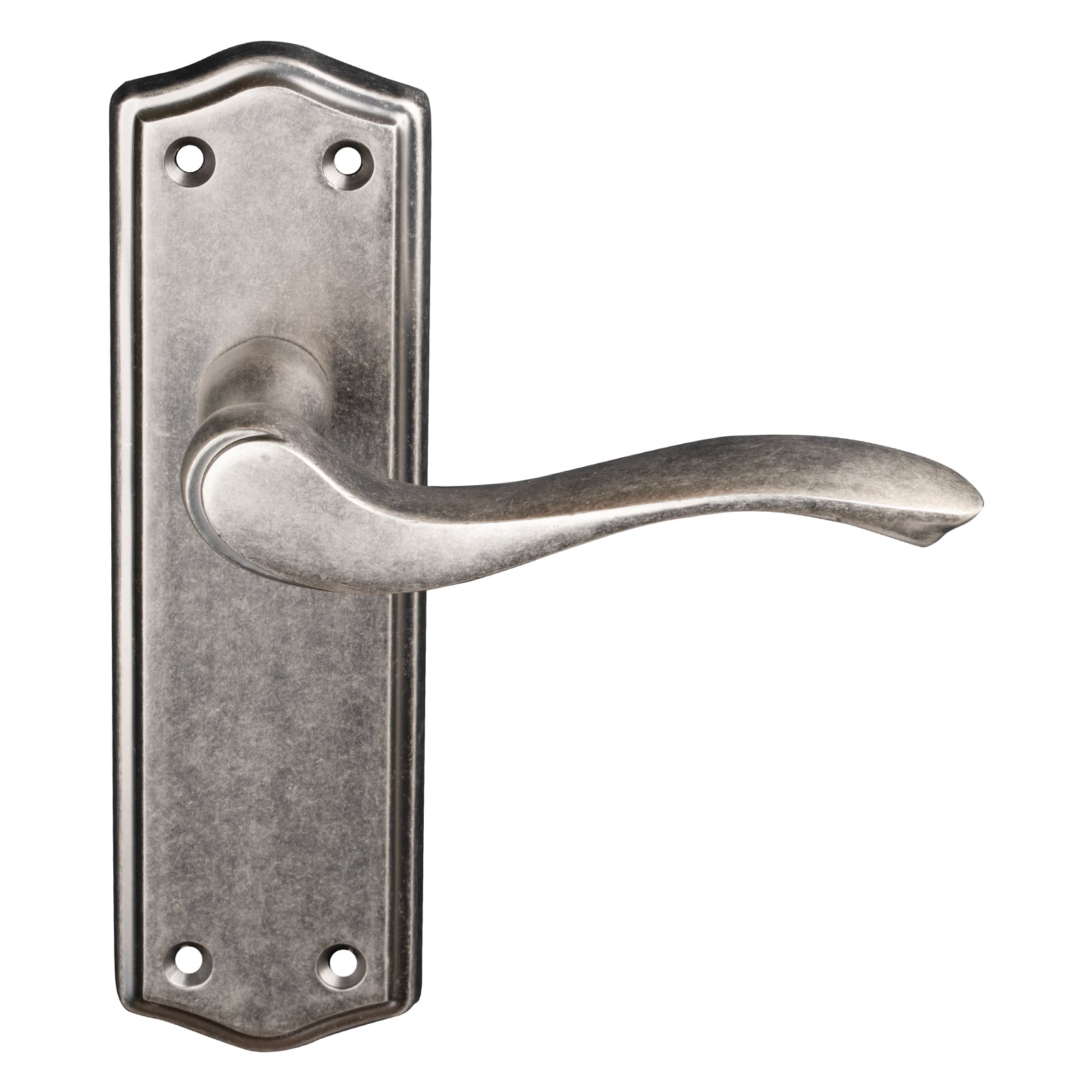 distressed silver door handles on backplate SHOW