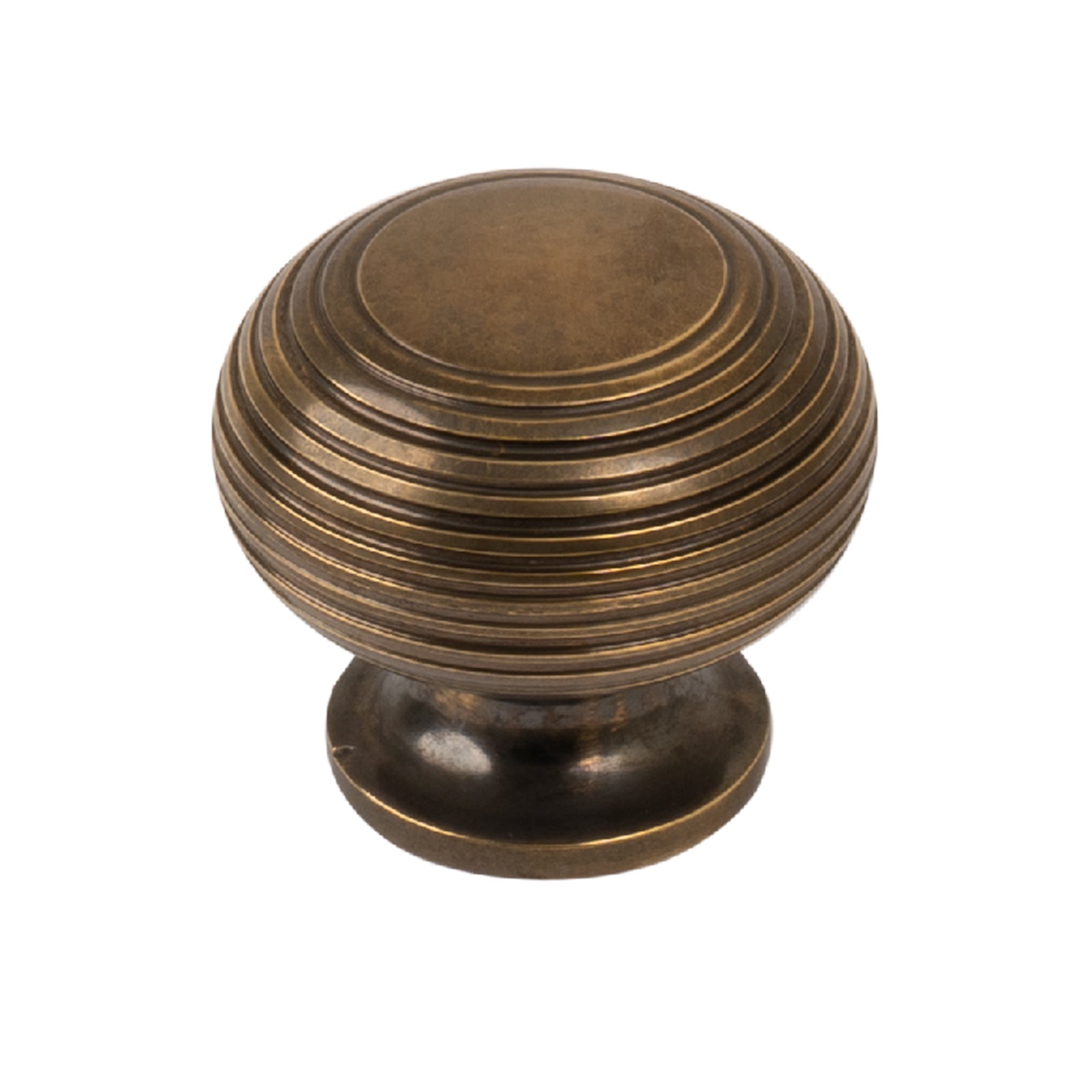 large beehive cabinet knob in antique brass
