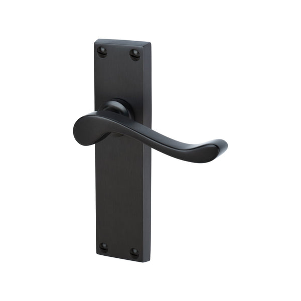 Bedford Door Handles On Plate Latch Handle in Matt Bronze 