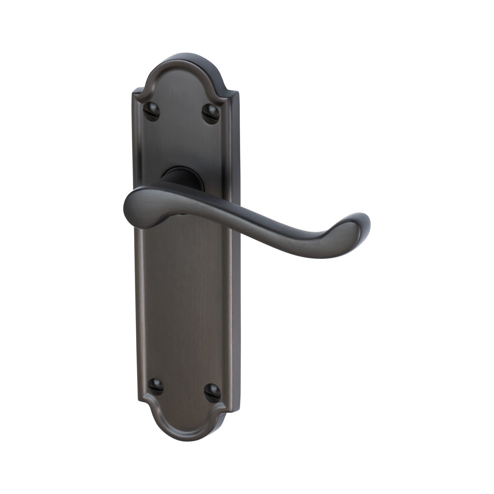 Meridian Door Handles On Plate Latch Handle in Matt Bronze SHOW