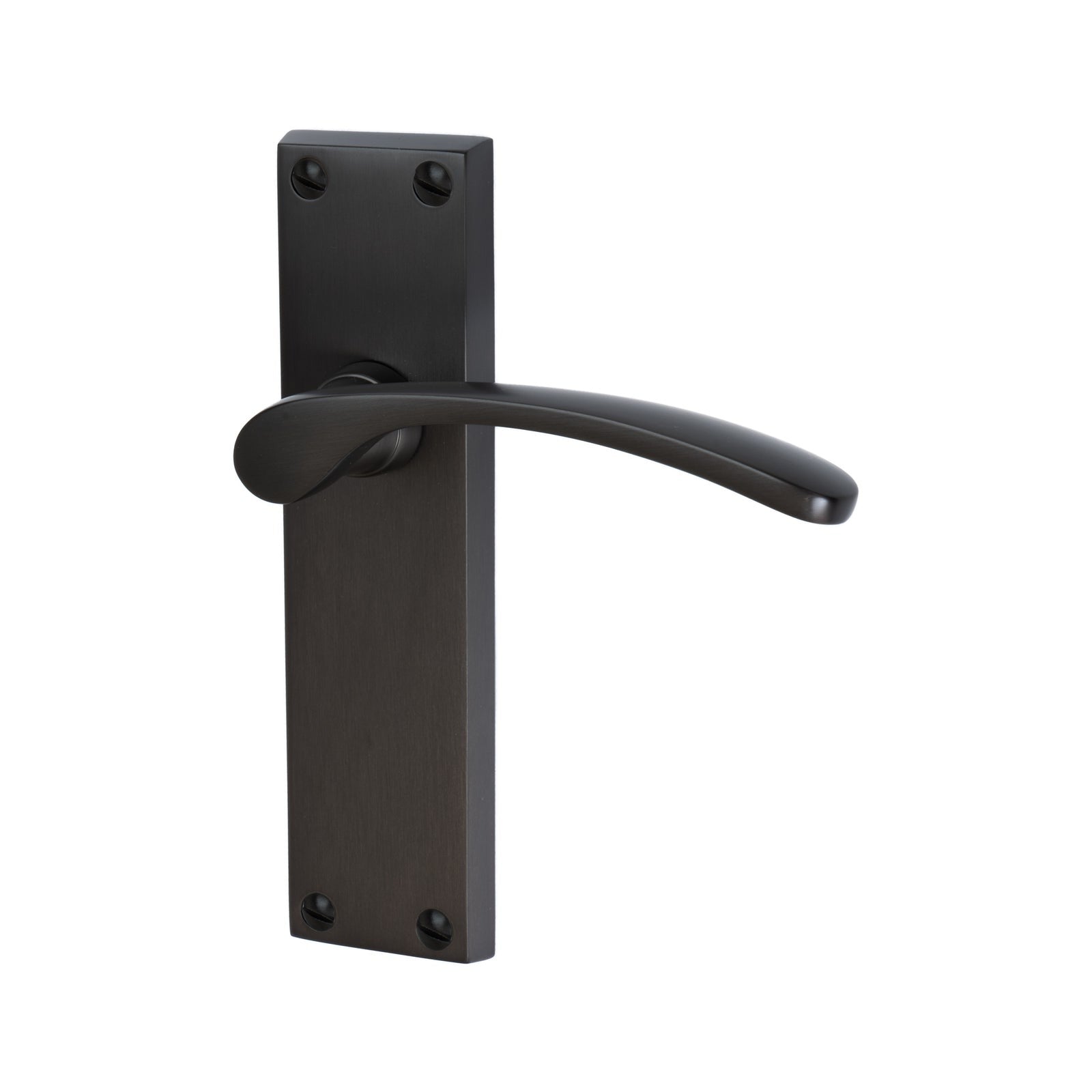 Sophia Door Handles On Plate Latch Handle in Matt Bronze SHOW