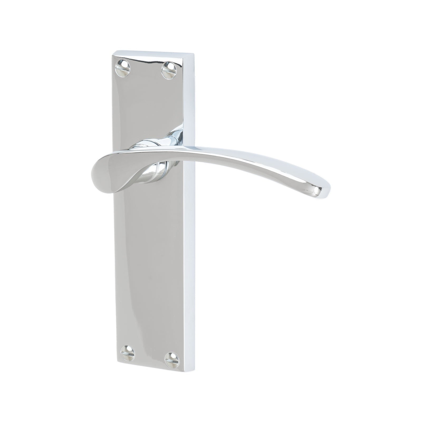 Sophia Door Handles On Plate Latch Handle in Polished Chrome SHOW