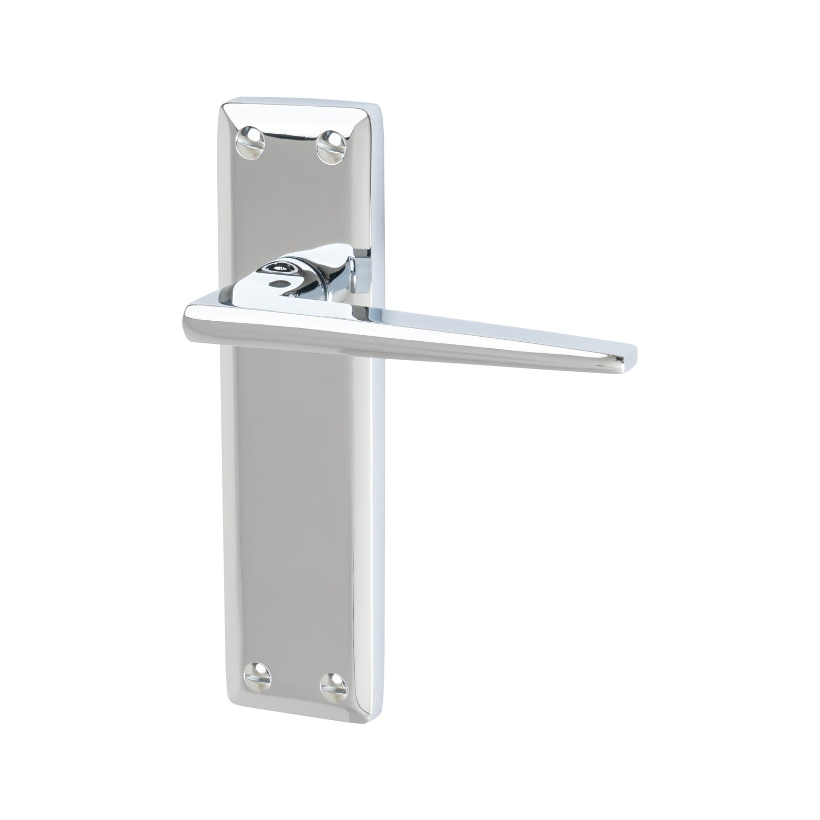 Kendal Door Handles On Plate Latch Handle in Polished Chrome SHOW