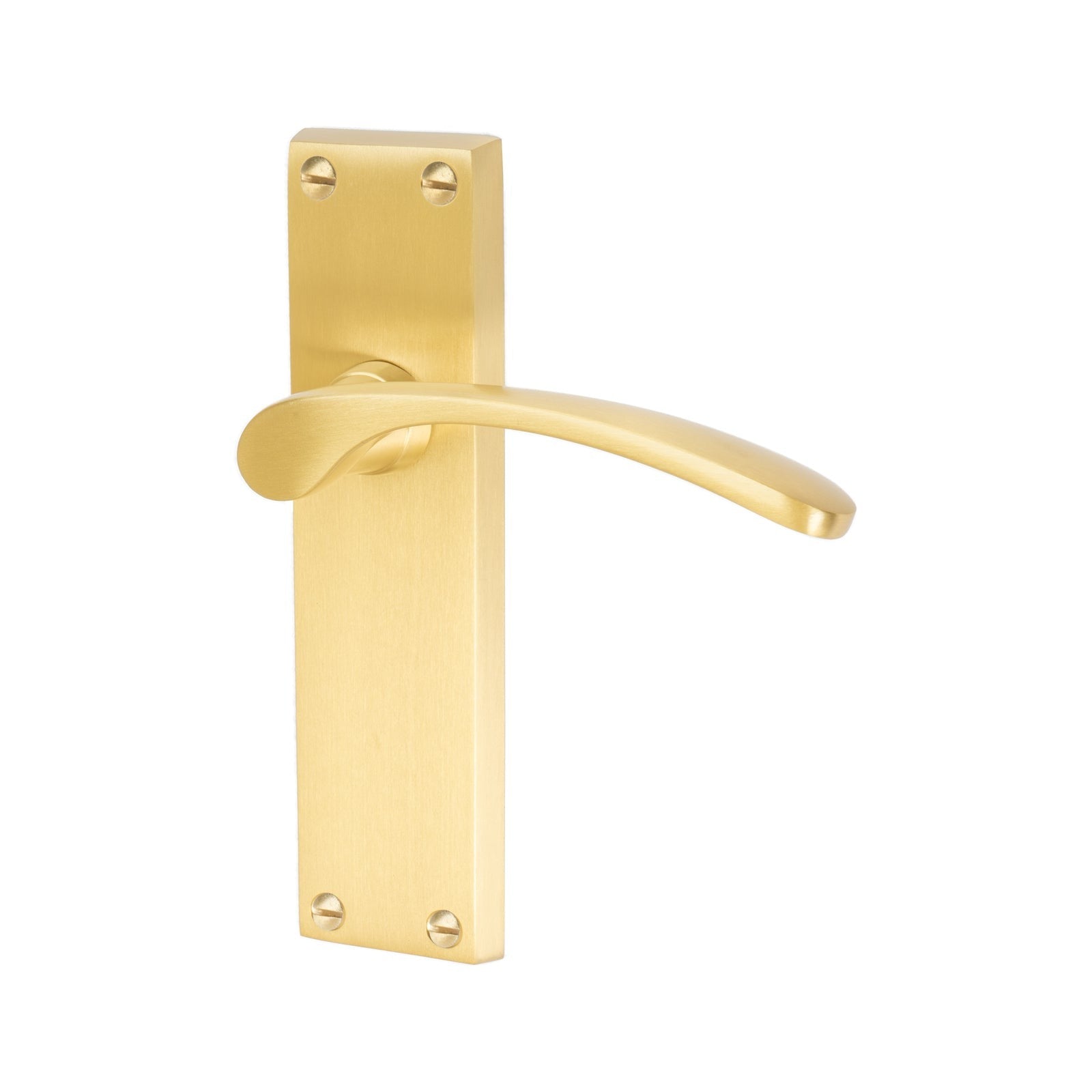 Satin Brass Door Handles On Backplate - Suffolk Latch Company