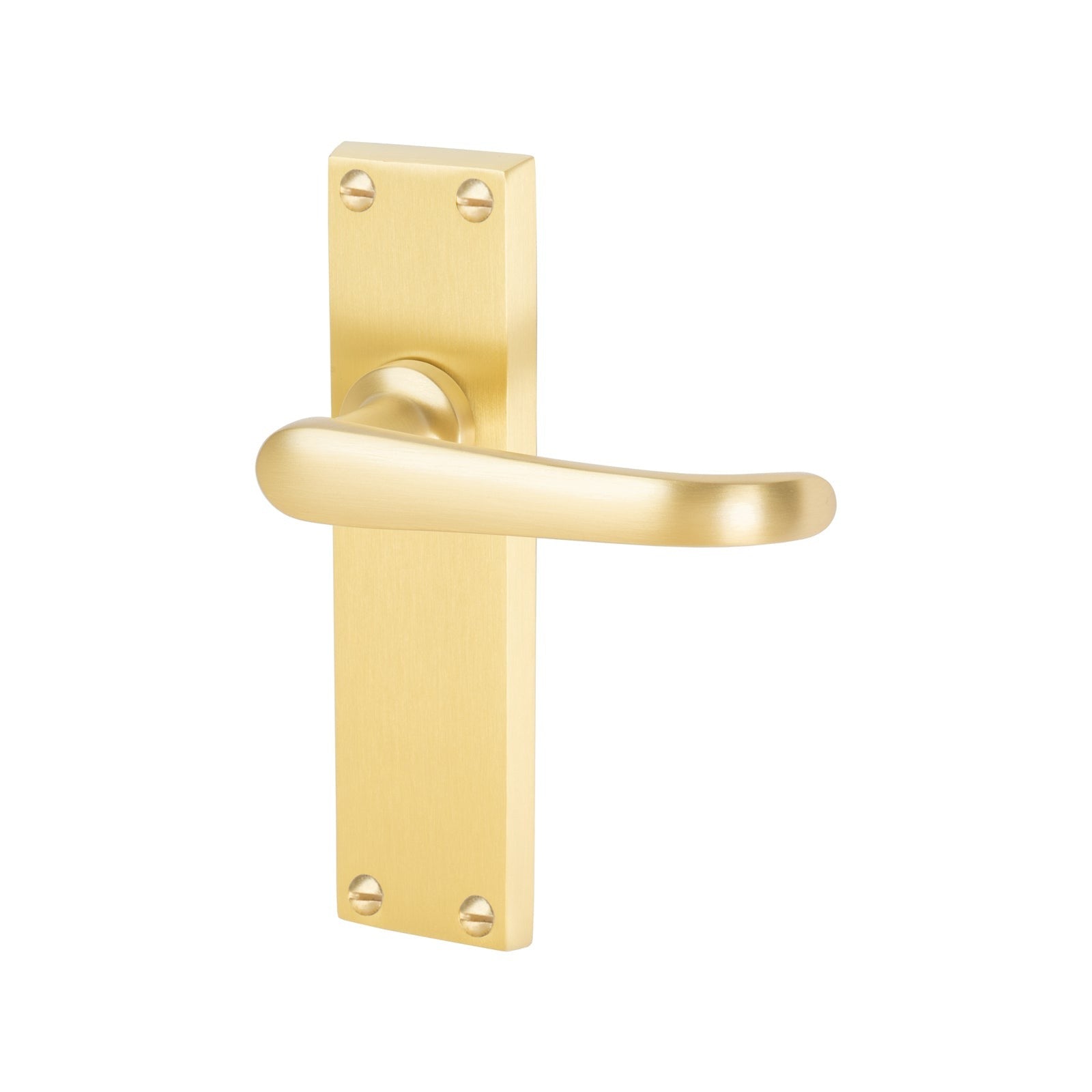 Windsor Door Handles On Plate Latch Handle in Satin Brass SHOW