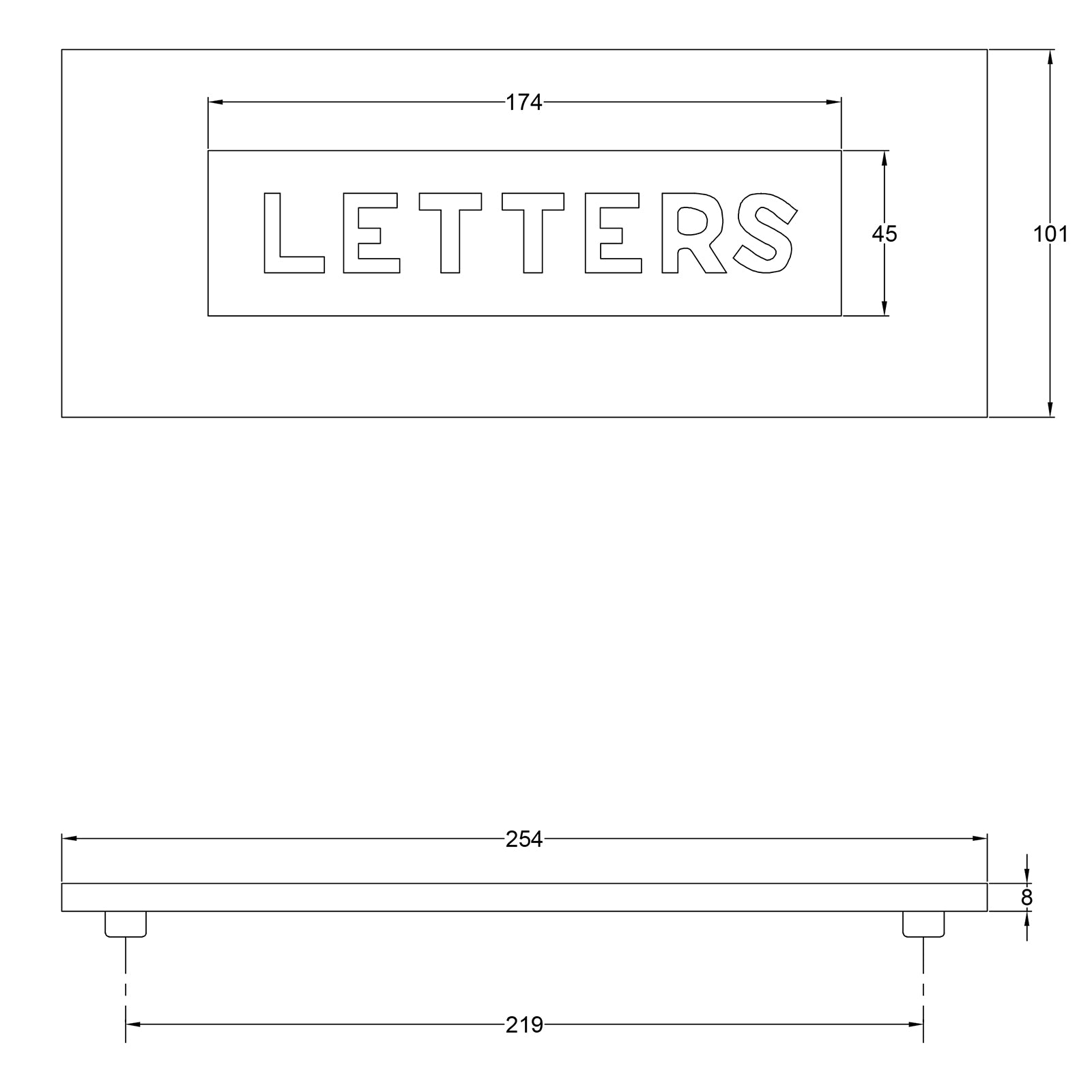 Embossed Letter Plate | Brass Letter Plates