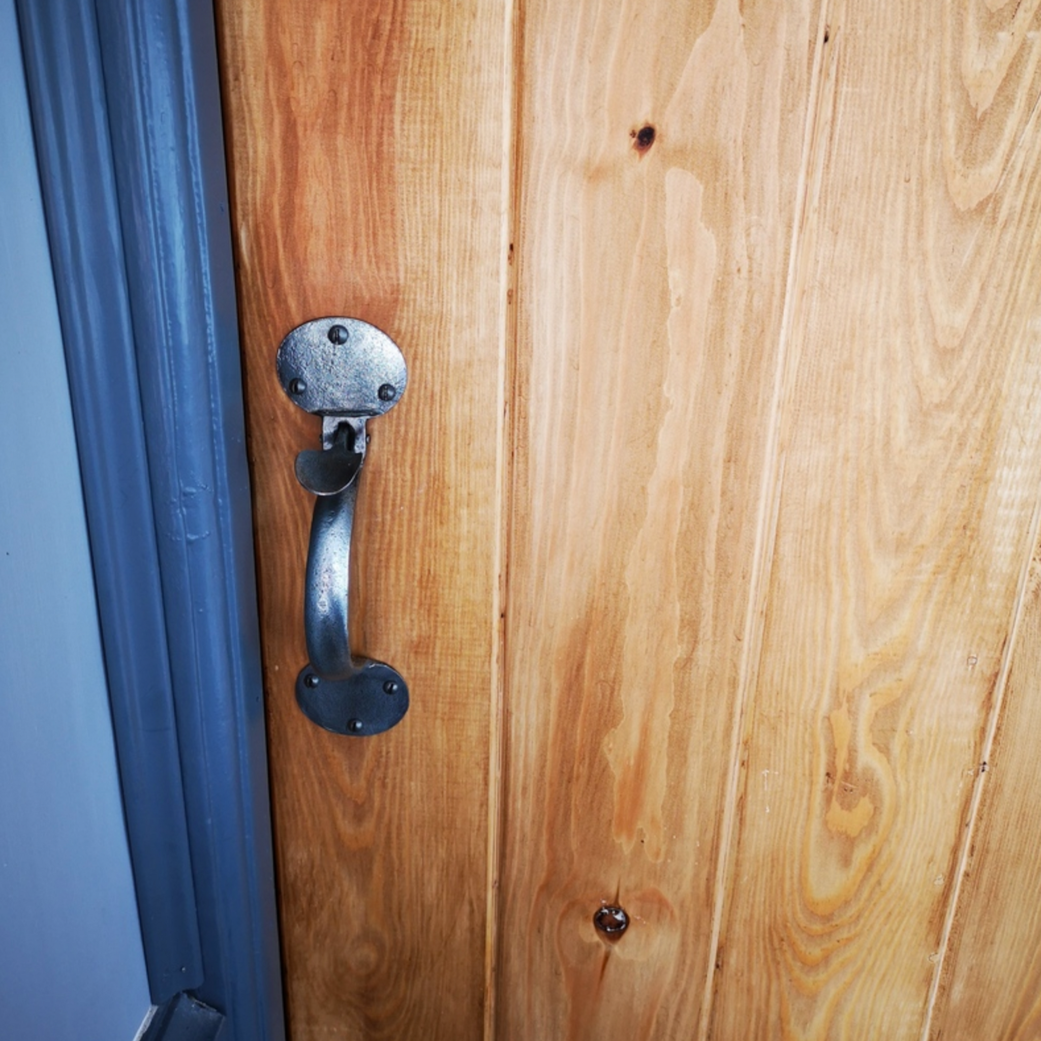 Thumb Latch in pewter on door, old style door latch SHOW