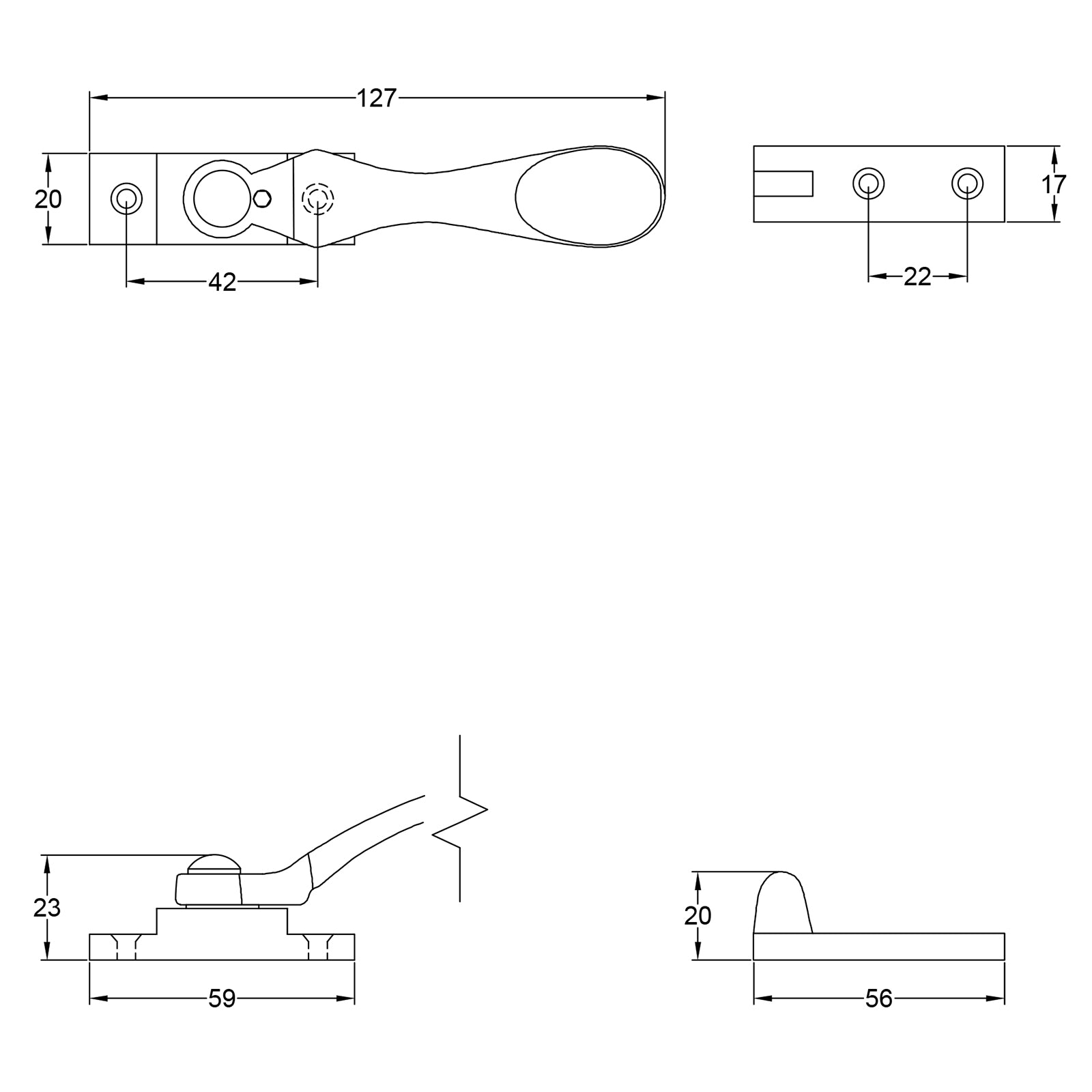 locking wedge casement fastener SHOW