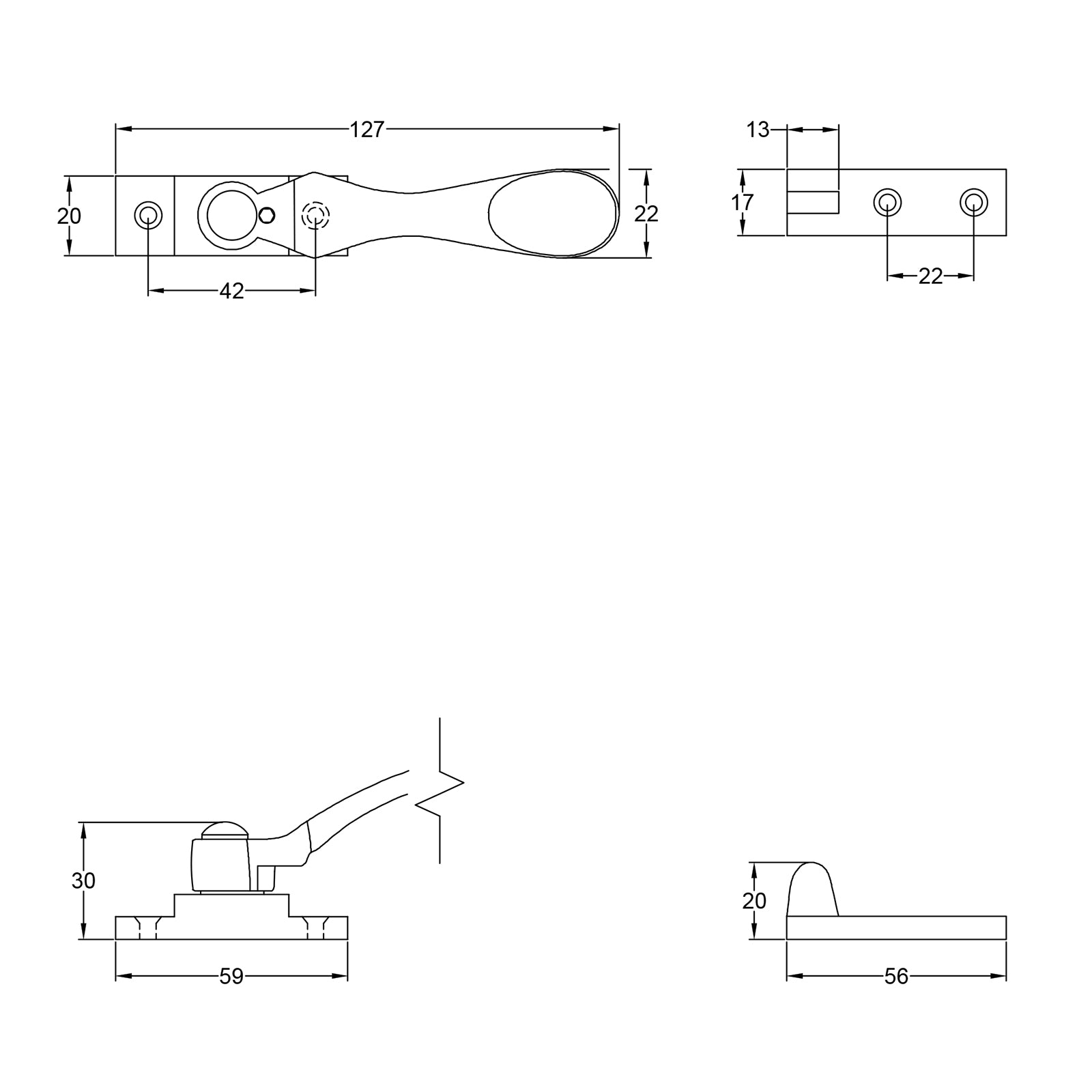 Locking Wedge Casement Fastener - weather stripped windows