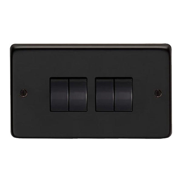 SHOW Image of Quad 10 Amp Switch with Matt Black finish