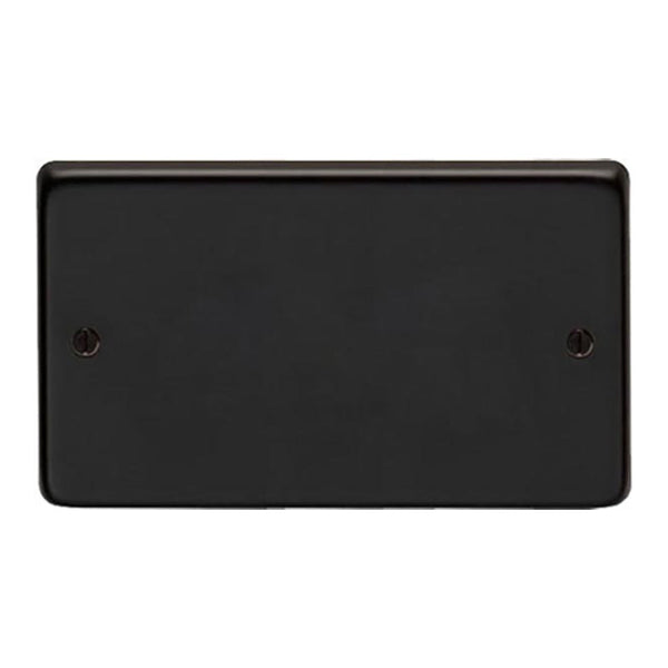 SHOW Image of Double Blank Plate with Matt Black finish