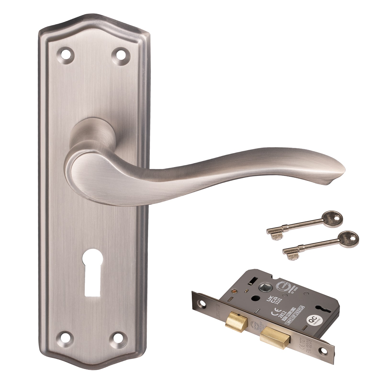 traditional door handle and 3 lever lock set