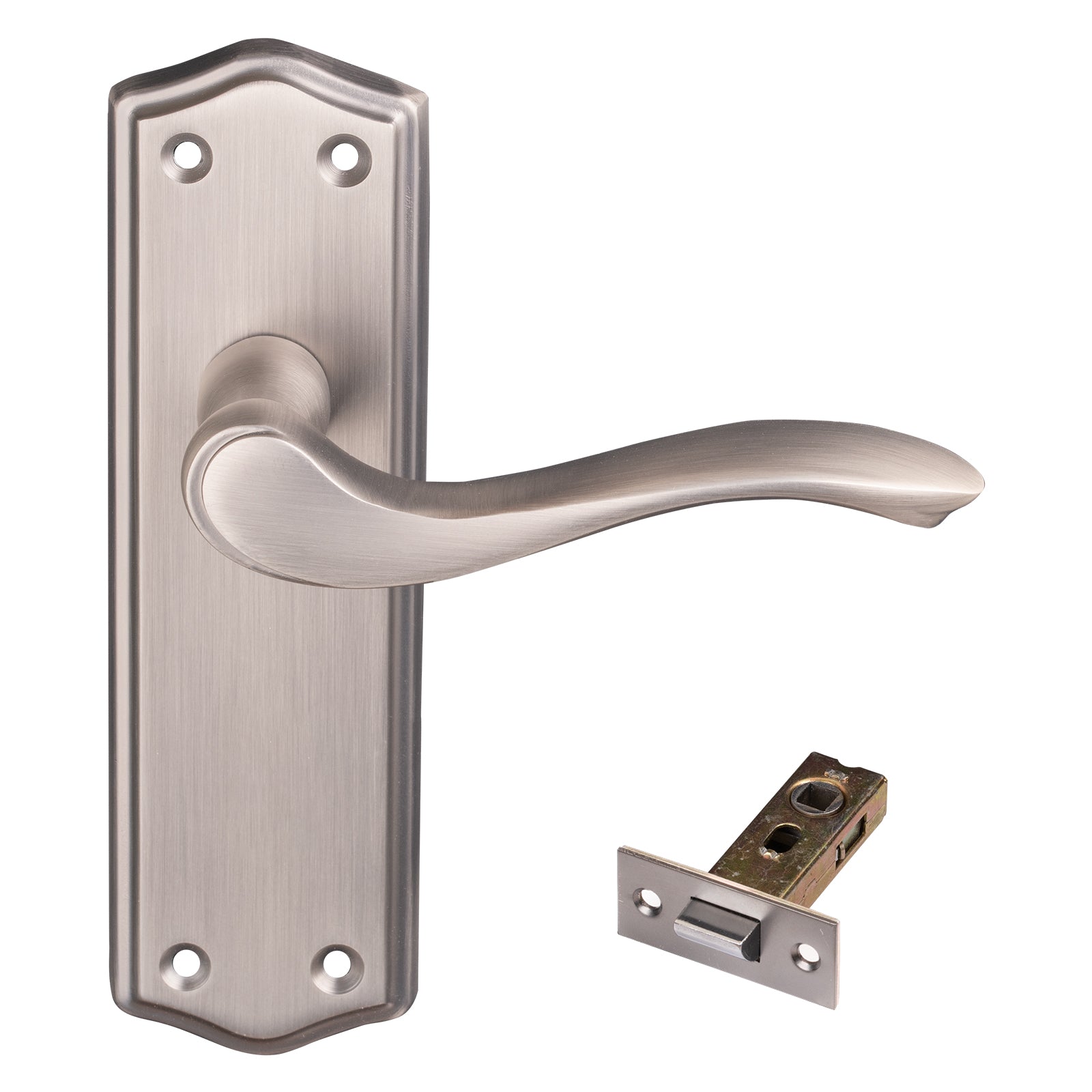 classic lever on backplate door handles and tubular latch