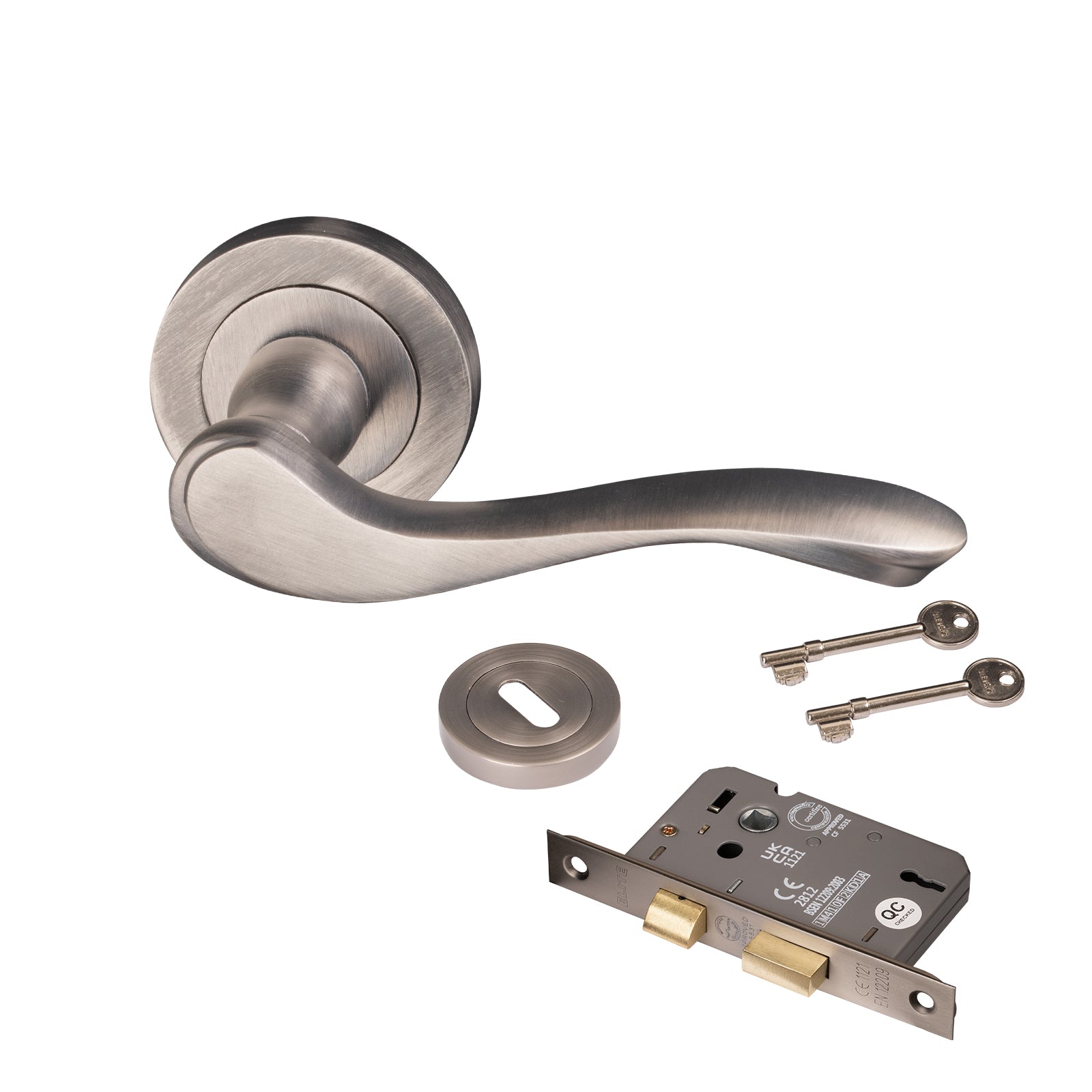 old english collection lever on rose door handles lock set