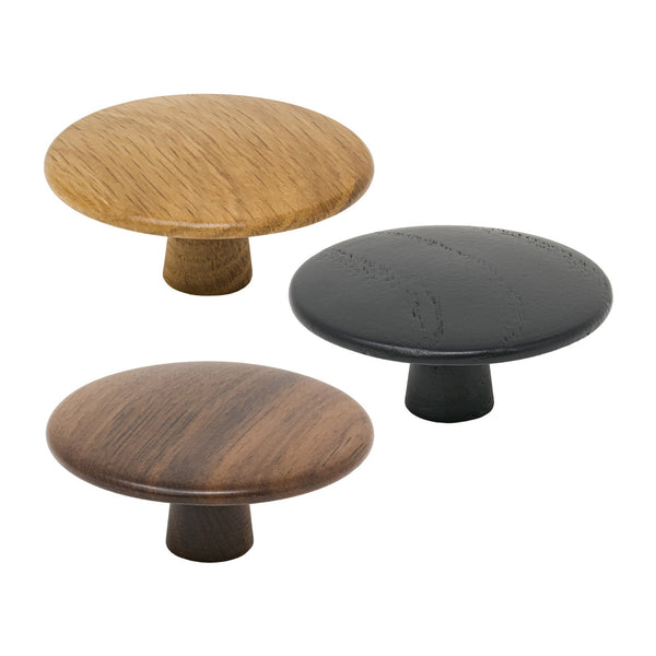Uxcell 5Pcs Round Wood Drawer Knobs - Mushroom Shape Solid Wood Knobs With Screws, 0.91x0.91x0.71 Inches