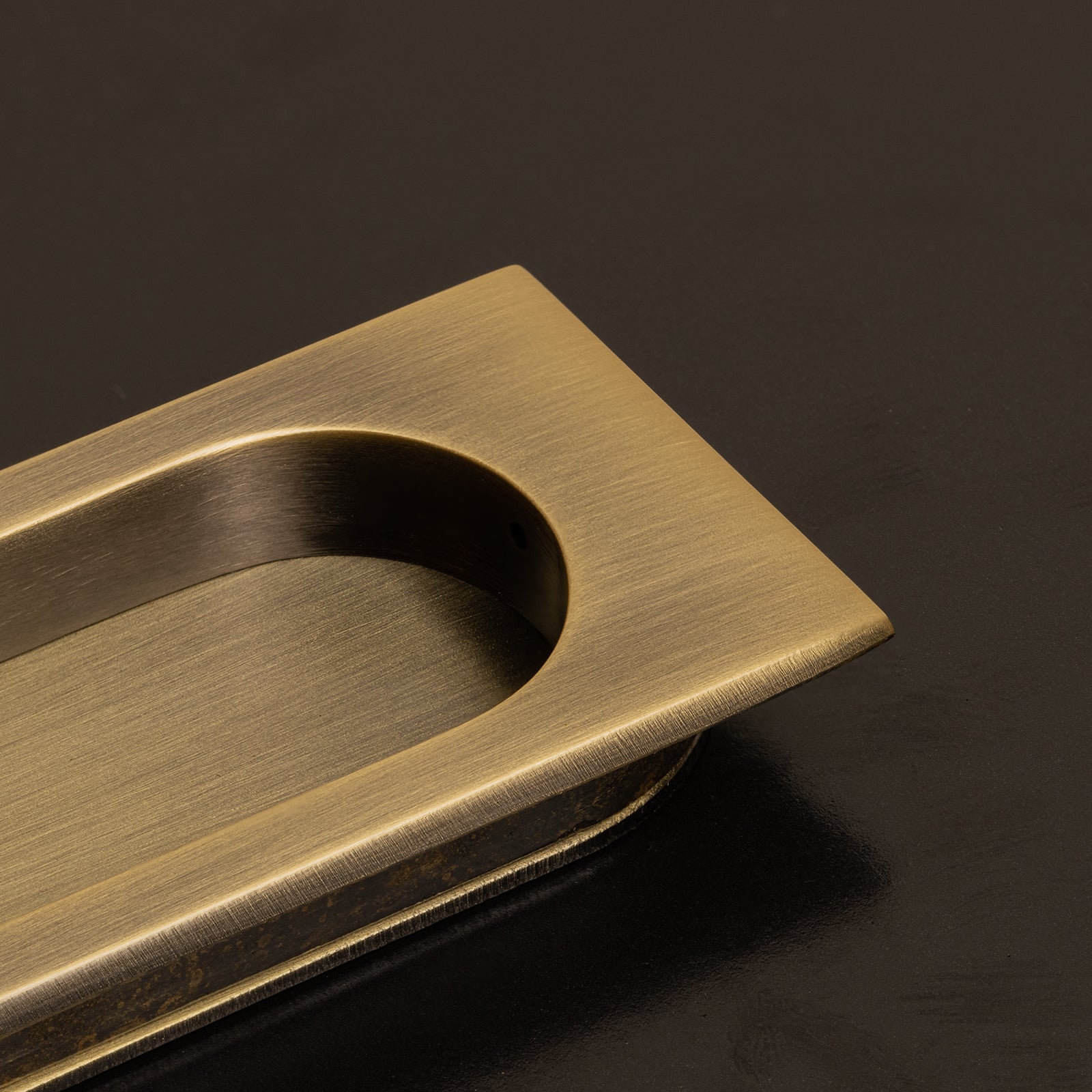 Modern Flush Pull Handle in Satin Brass Finish SHOW