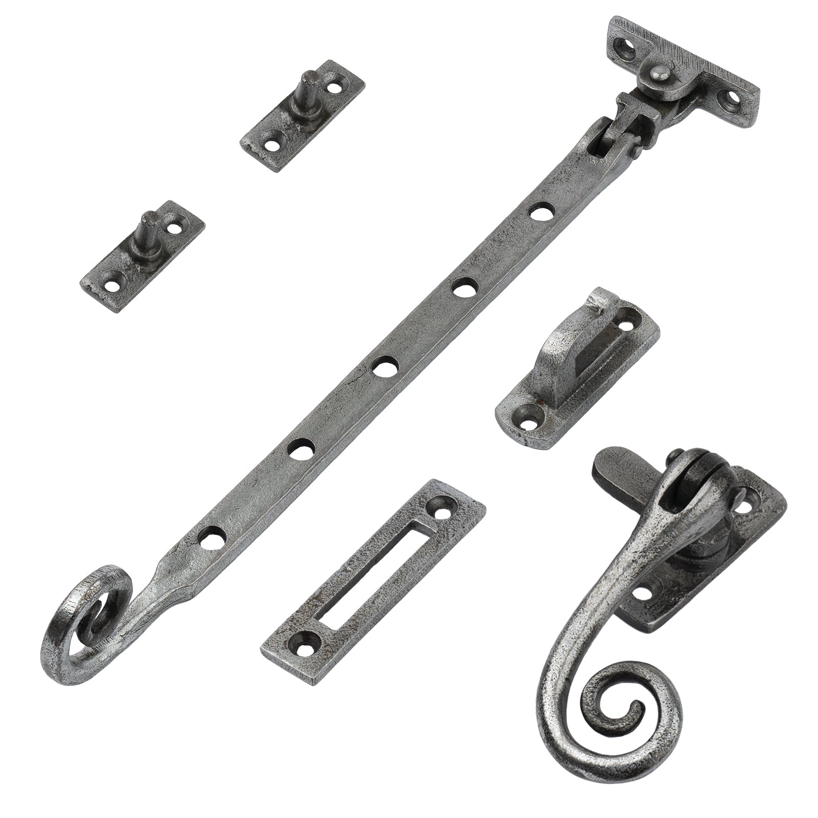 12 inch pewter monkey tail window set SHOW